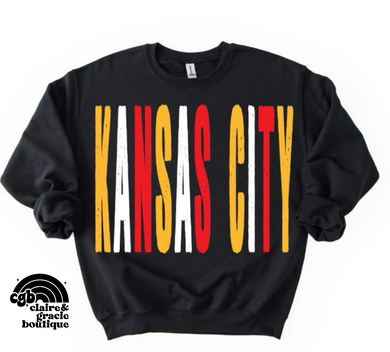 Kansas City Oversized Grunge Tee or Sweatshirt | black