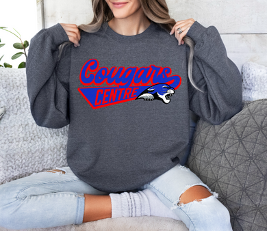 Centre Cougars Varsity Tee or Sweatshirt | heather dark grey