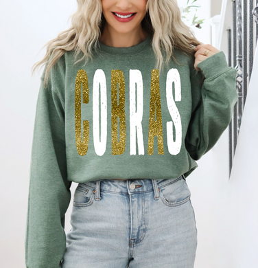 Jackson City Cobras | Oversized Grunge Design Tee or Sweatshirt | green/white