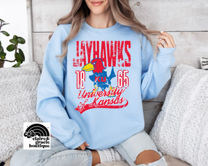 Kansas Retro Sweatshirt | Baby Blue