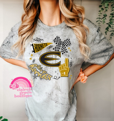ESU Hornets Doodle | Comfort Colors Colorblast | Smoke | Tee or Sweatshirt