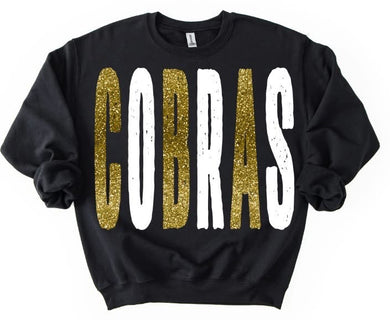 Cobras Oversized Grunge Tee or Sweatshirt | black