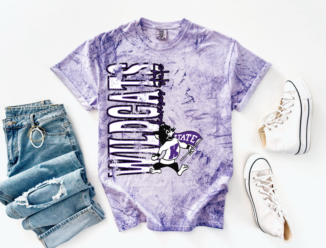 Kstate Vertical Tee or Sweatshirt | Colorblast Amethyst