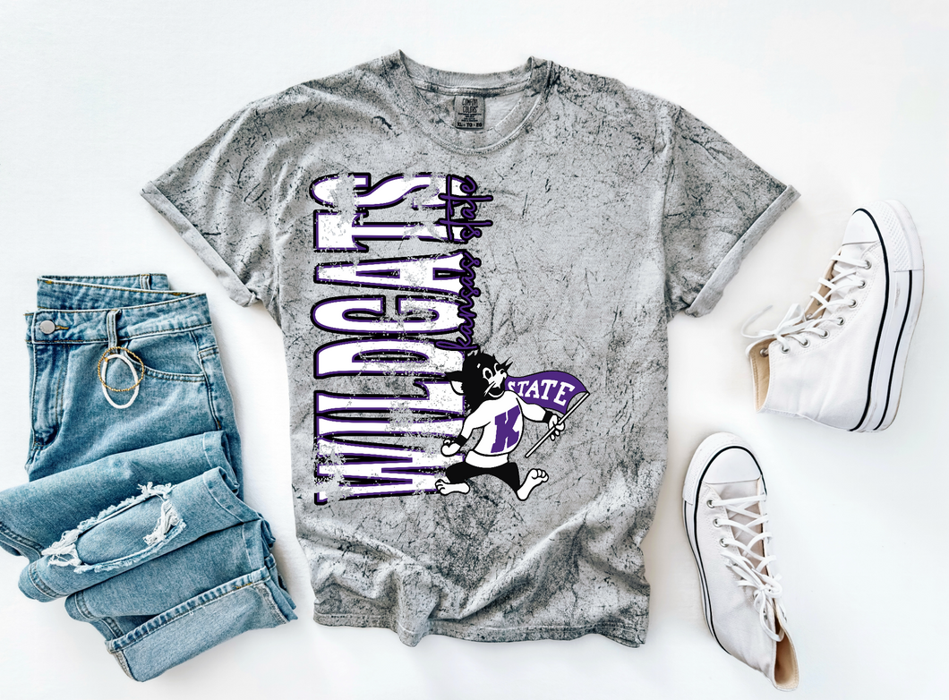 Kstate Vertical Tee or Sweatshirt | Colorblast SMOKE