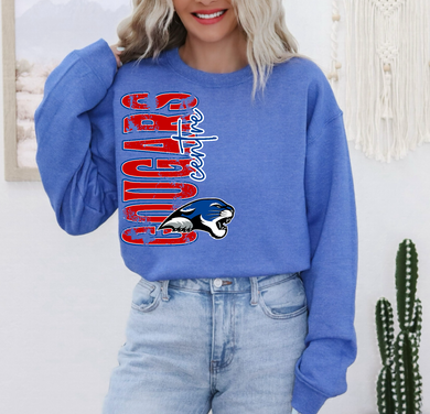 Centre Cougars Tee or Sweatshirt | royal blue/red/White
