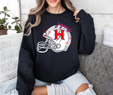 Hartford Jaguars Football Sweatshirt | Red/Royal Blue | BLACK