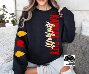 Kansas City Football Vertical Sweatshirt | youth adult sizes