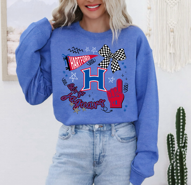 Hartford Jaguars Doodle Tee or Sweatshirt | royal blue/red/White