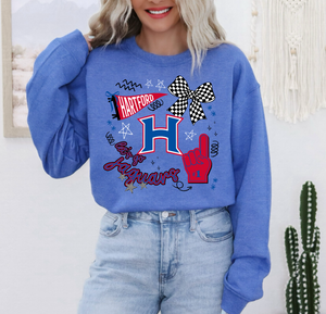 Hartford Jaguars Doodle Tee or Sweatshirt | royal blue/red/White