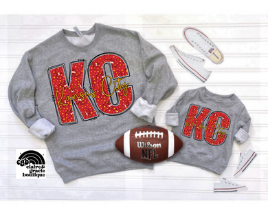 KC Heart Hands Grey Sweatshirt | Toddler Youth Adult