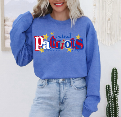 Patriots 90s Retro Tee or Sweatshirt | royal blue/red/White