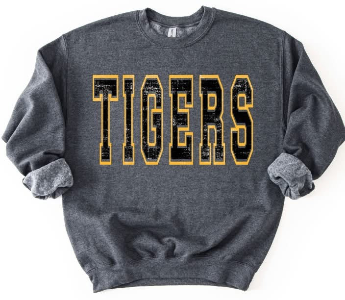 TIGERS Oversized Tee or Sweatshirt | heather dark grey