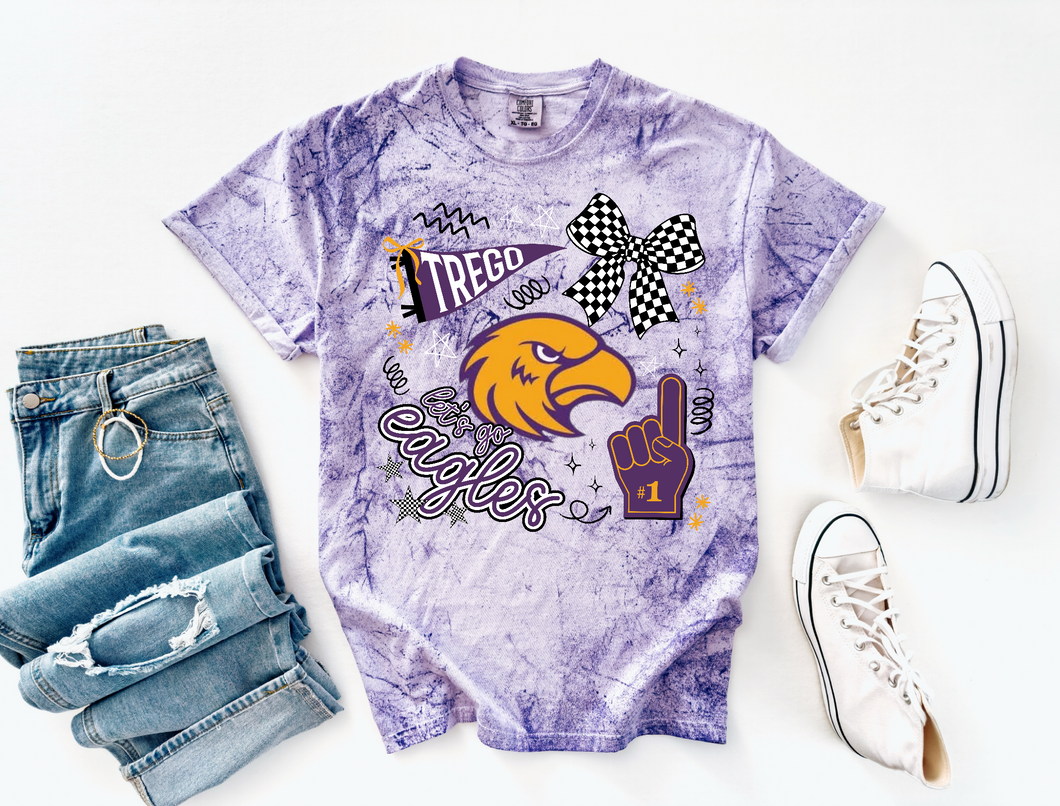 Trego Eagles Doodle Tee or Sweatshirt | Colorblast Amethyst