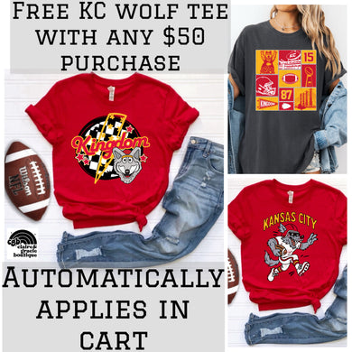 KC Wolf Tee | FREE OVER $50 KC Chiefs Purchase |