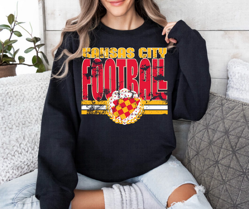 Kansas City Football Checkered Arrowhead Polka Dot Tee or Sweatshirt