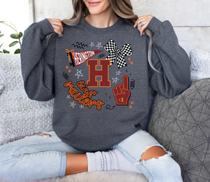 Herington Railers Doodle Tee or Sweatshirt | heather dark grey