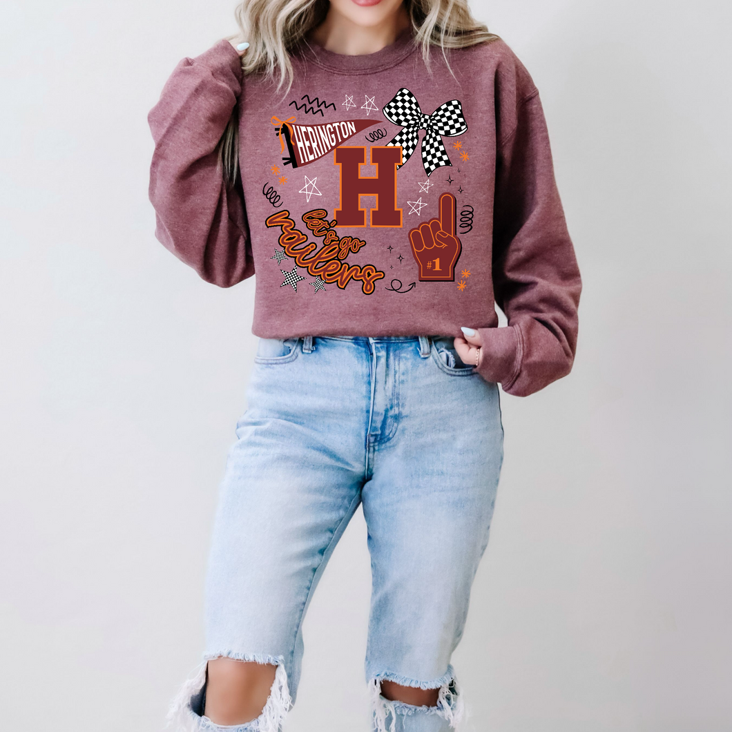 Herington Railers Tee or Sweatshirt | heather maroon