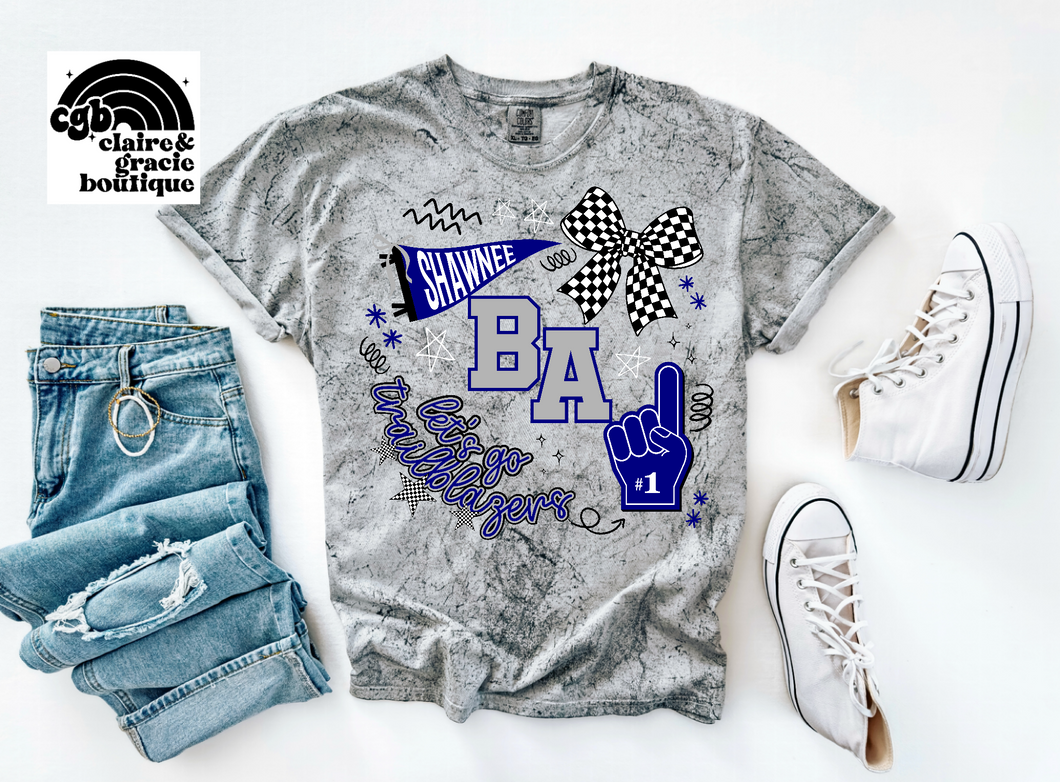 BA Shawnee Doodle Tee or Sweatshirt | Colorblast SMOKE