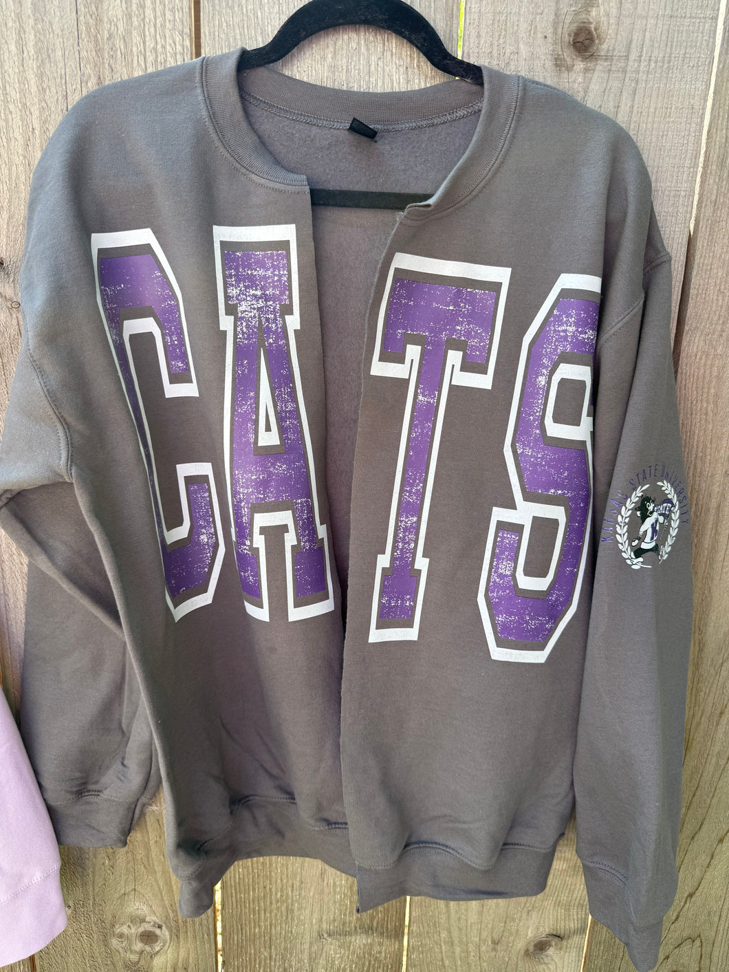 Cats Kansas State sleeve SPLIT CARDIGAN SWEATSHIRT | Kstate Wildcats