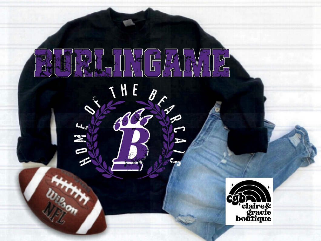 Burlingame Bearcats Crest Sweatshirt | Black