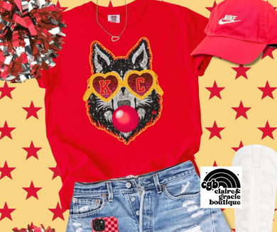 KC Wolf sunglasses bubblegum tee |