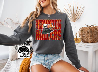 Herington Railers Cartoon Tee or Sweatshirt | Charcoal