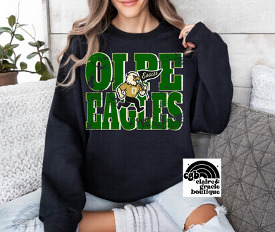 Olpe Eagles Cartoon Sweatshirt | BLACK