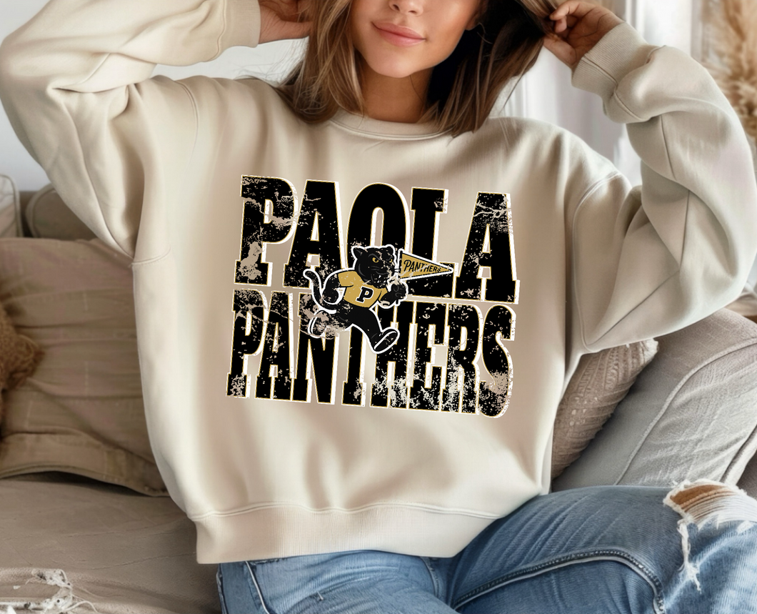 Paola Panthers Cartoon | Custom| Ivory