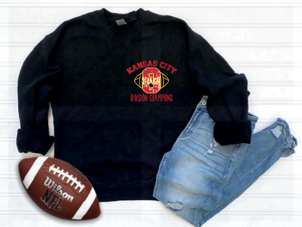 KC Division Champs Sweatshirt | Kansas City | black SWEATSHIRT | 2024 | front back