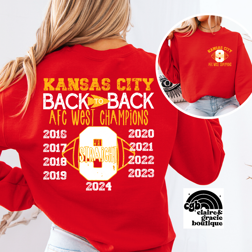 KC Division Champs Sweatshirt | Kansas City | RED SWEATSHIRT