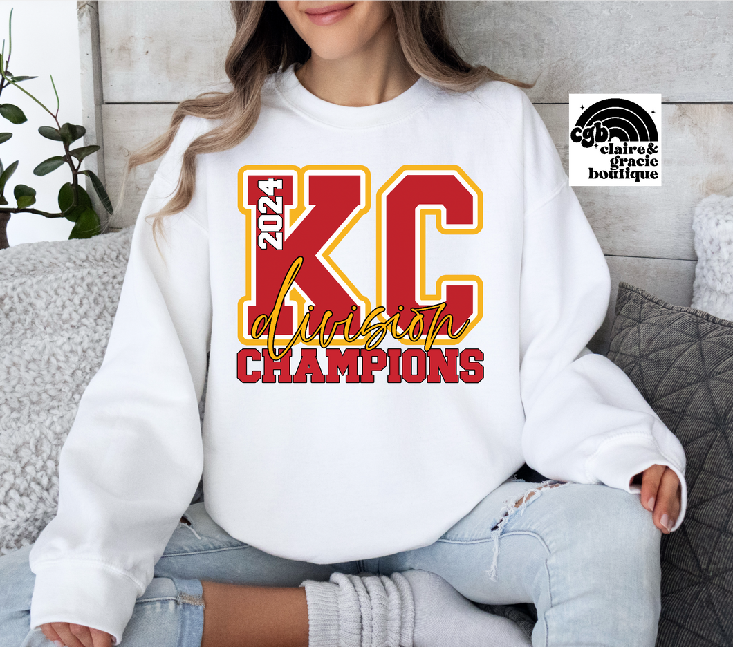 KC Division Champs Sweatshirt | Kansas City | white SWEATSHIRT | 2024