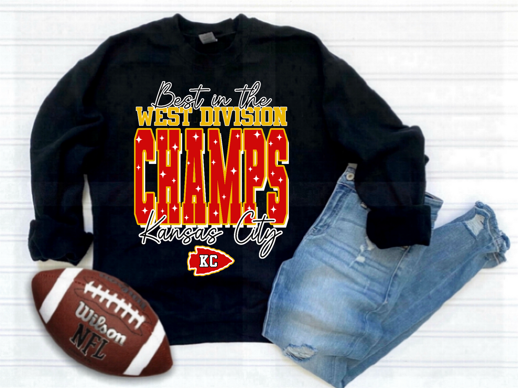 KC Division Champs Best in the West Sweatshirt | Kansas City | BLACK SWEATSHIRT