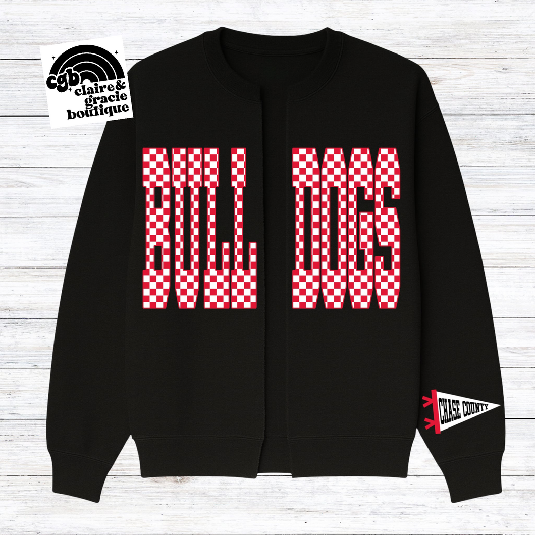 Chase County Bulldogs Split Cardigan Sweatshirt |