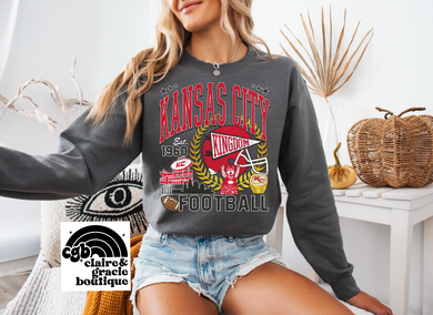 KC Ring Pennant Tee or Sweatshirt | charcoal