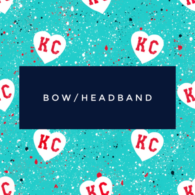 Bow/Headband Heart Splatter Teal Current | Choose your style