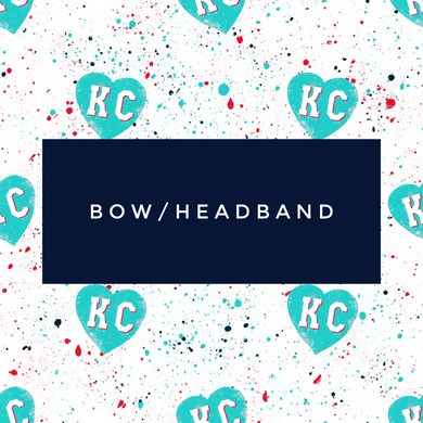 Bow/Headband Heart Splatter White Current | Choose your style