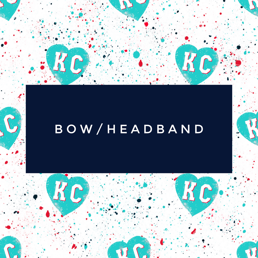 Bow/Headband Heart Splatter White Current | Choose your style