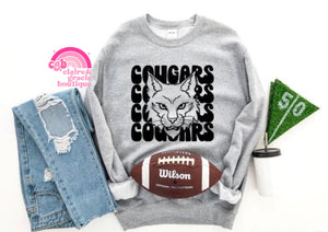 Cougars Repeat School Mascot | Choose your color | School Spirit