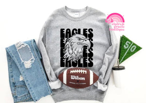 Eagles Repeat School Mascot | Choose your color | School Spirit
