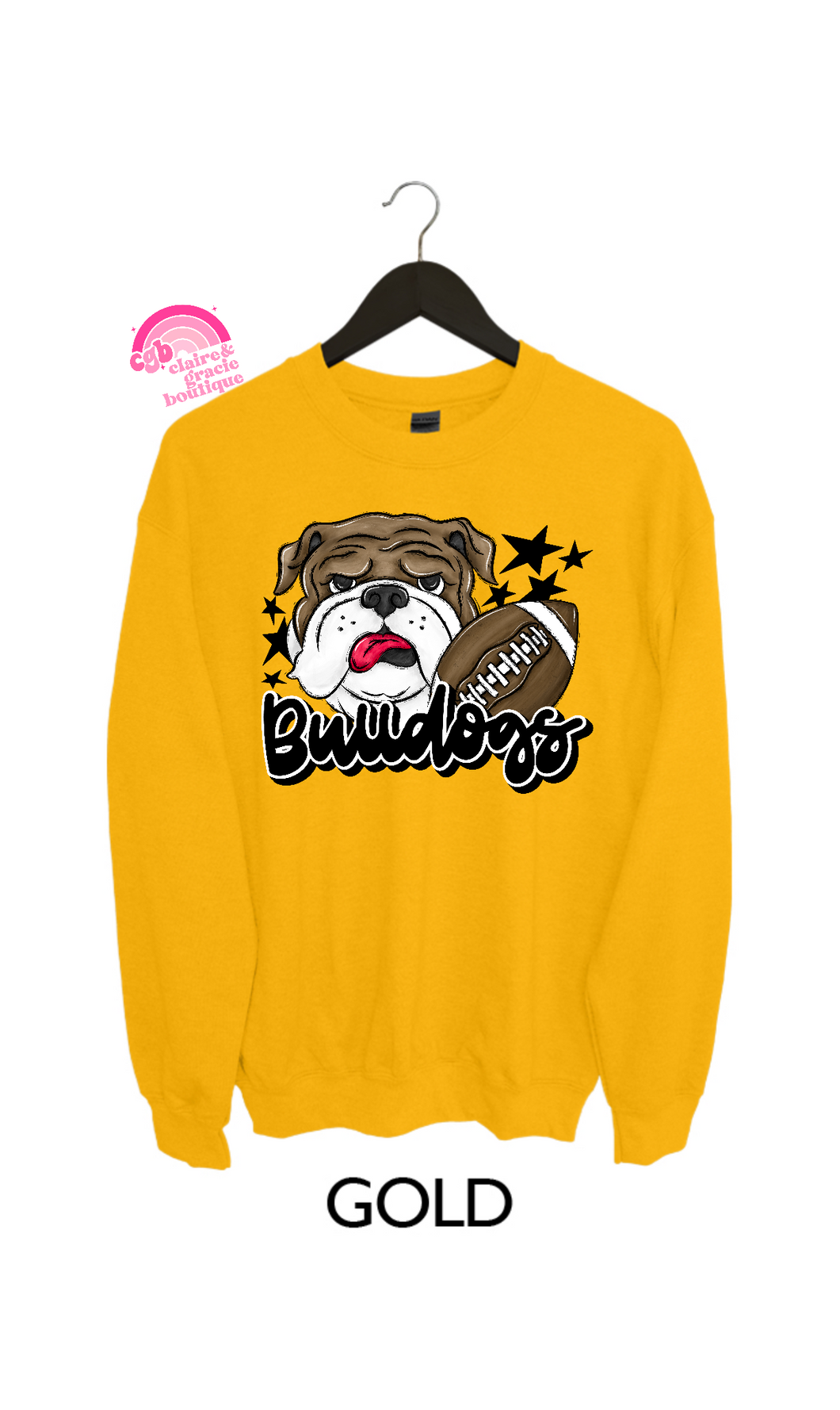 Bulldogs Yellow Tee or Sweatshirt | Choose your color
