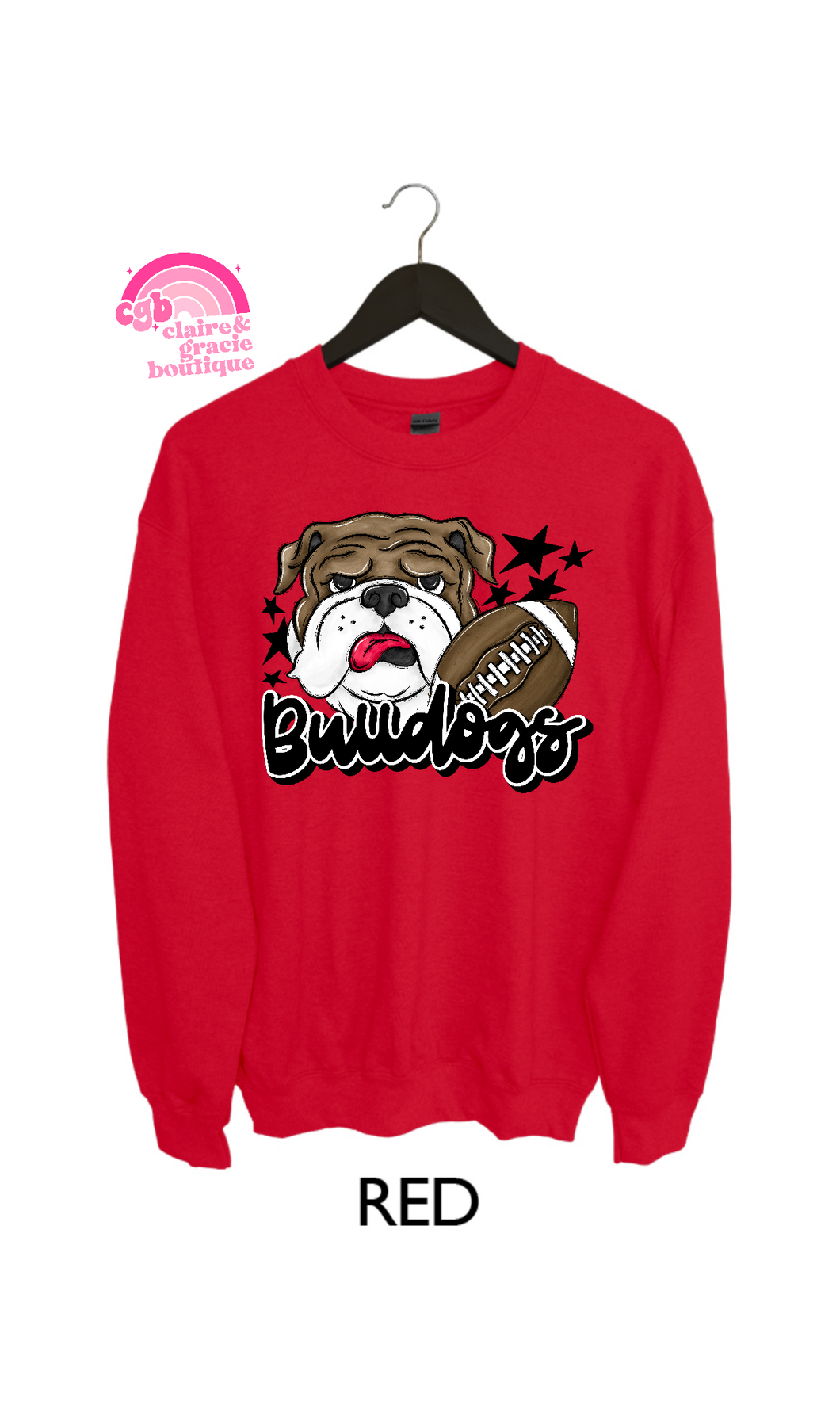 Bulldogs Red Tee or Sweatshirt | Choose your color