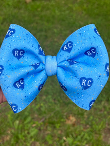 KC Royals Heart Bow | Baby Blue