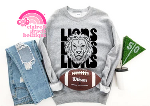 Lions Stacked School Mascot | Choose your color | School Spirit
