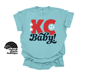 KC Baby Comfort Colors Tee | Youth Adult Sizes Teal | KC Current
