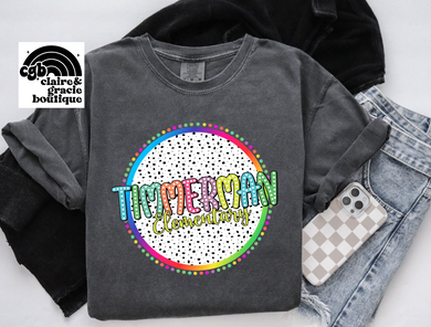 Timmerman Elementary Colorful Custom School Tee |