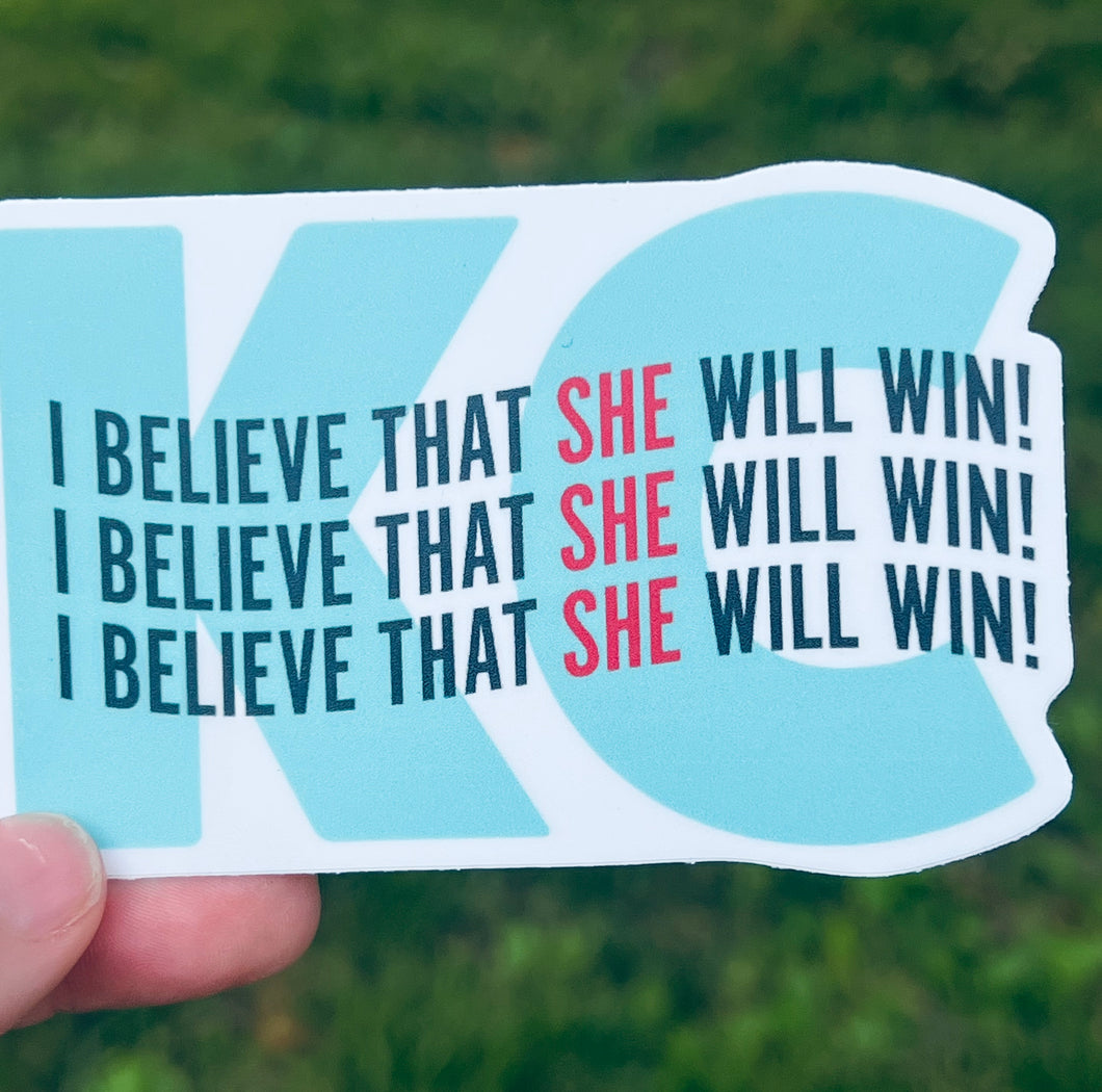 KC Current I believe she will win sticker |