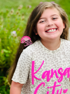Kansas City PINK Puff Leopard Tee | Youth Adult