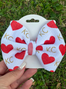 KC Heart Bow White
