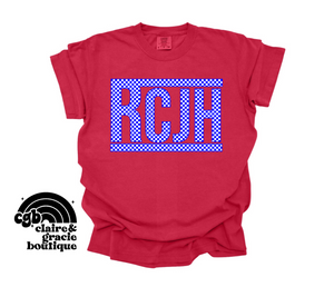 RCJH Kansas Checkered Apparel | Tee Long Sleeve or Sweatshirt