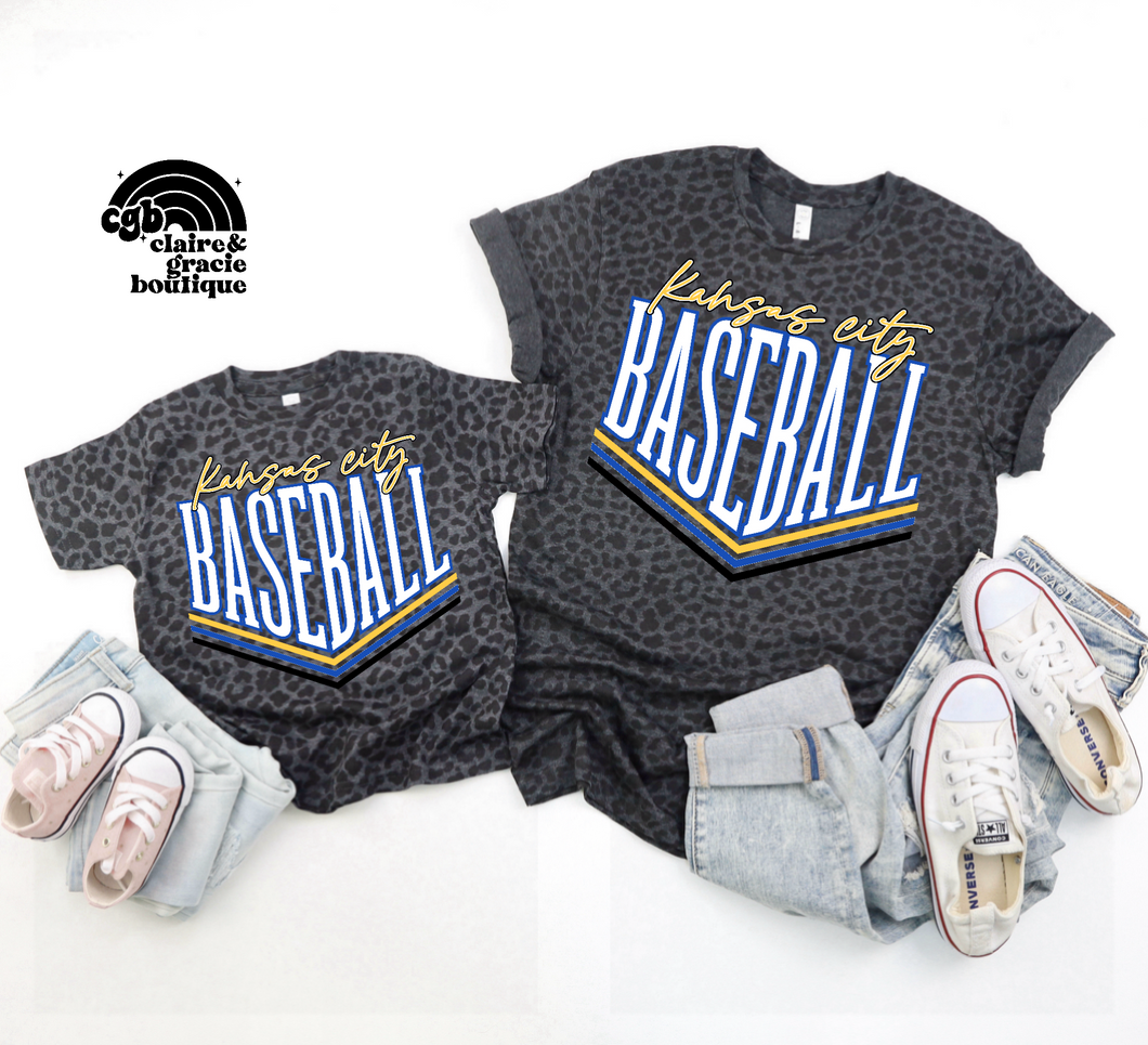 Kansas City Baseball Leopard Tee | Vintage Style